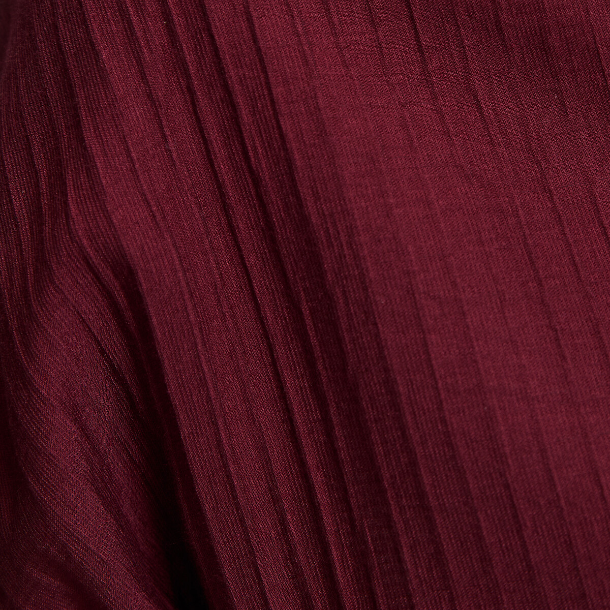 Robe longue col V manches courtes ceinturée marron foncé, LA REDOUTE COLLECTIONS