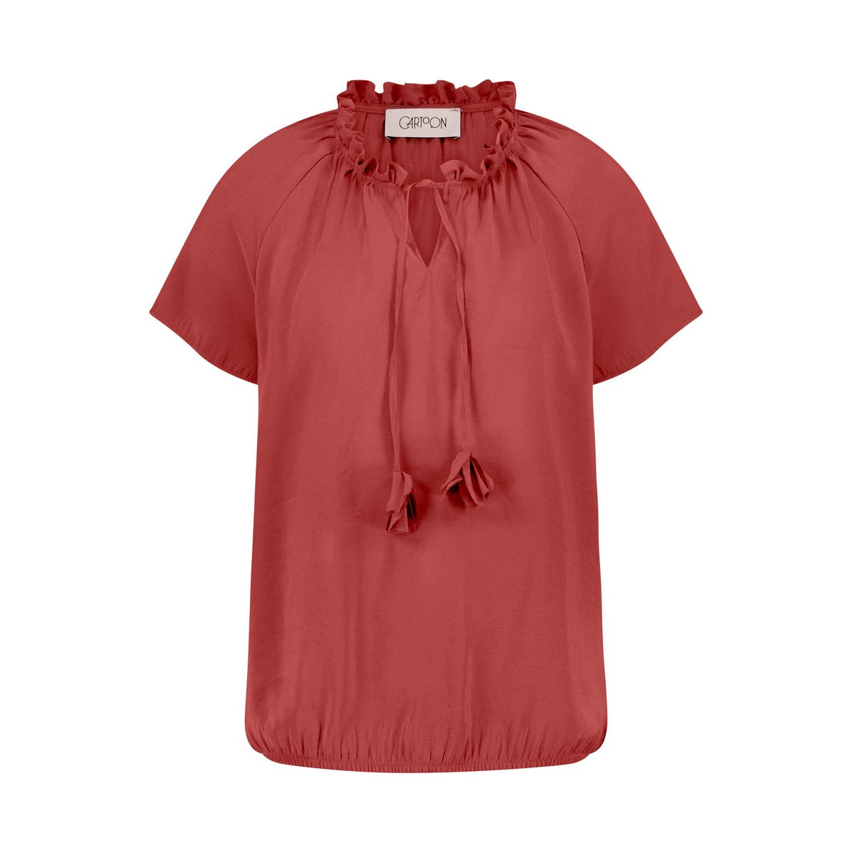 Blouse casual à fronce rust brown, CARTOON