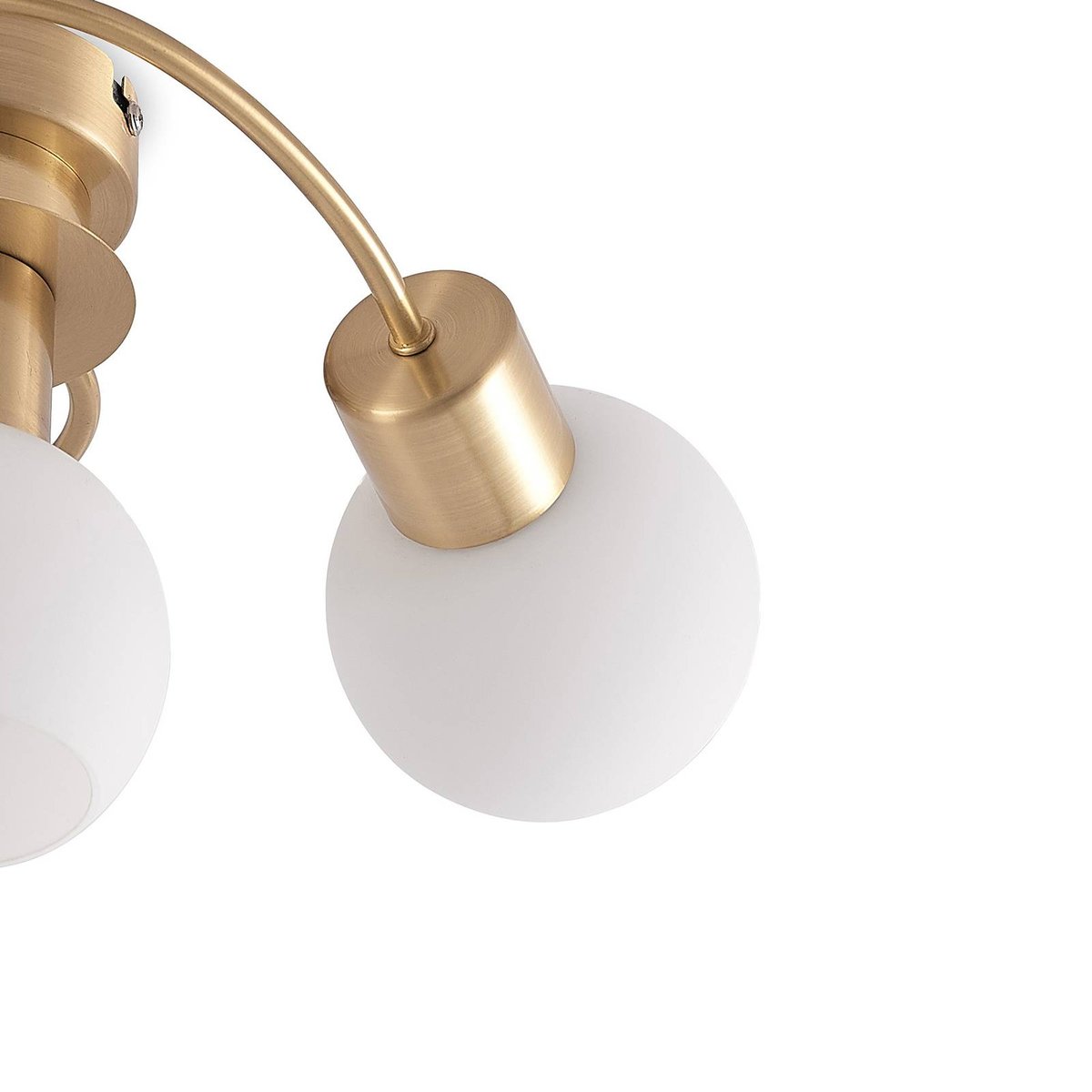 Plafonnier en verre moderne, Ciala laiton, blanc, LINDBY