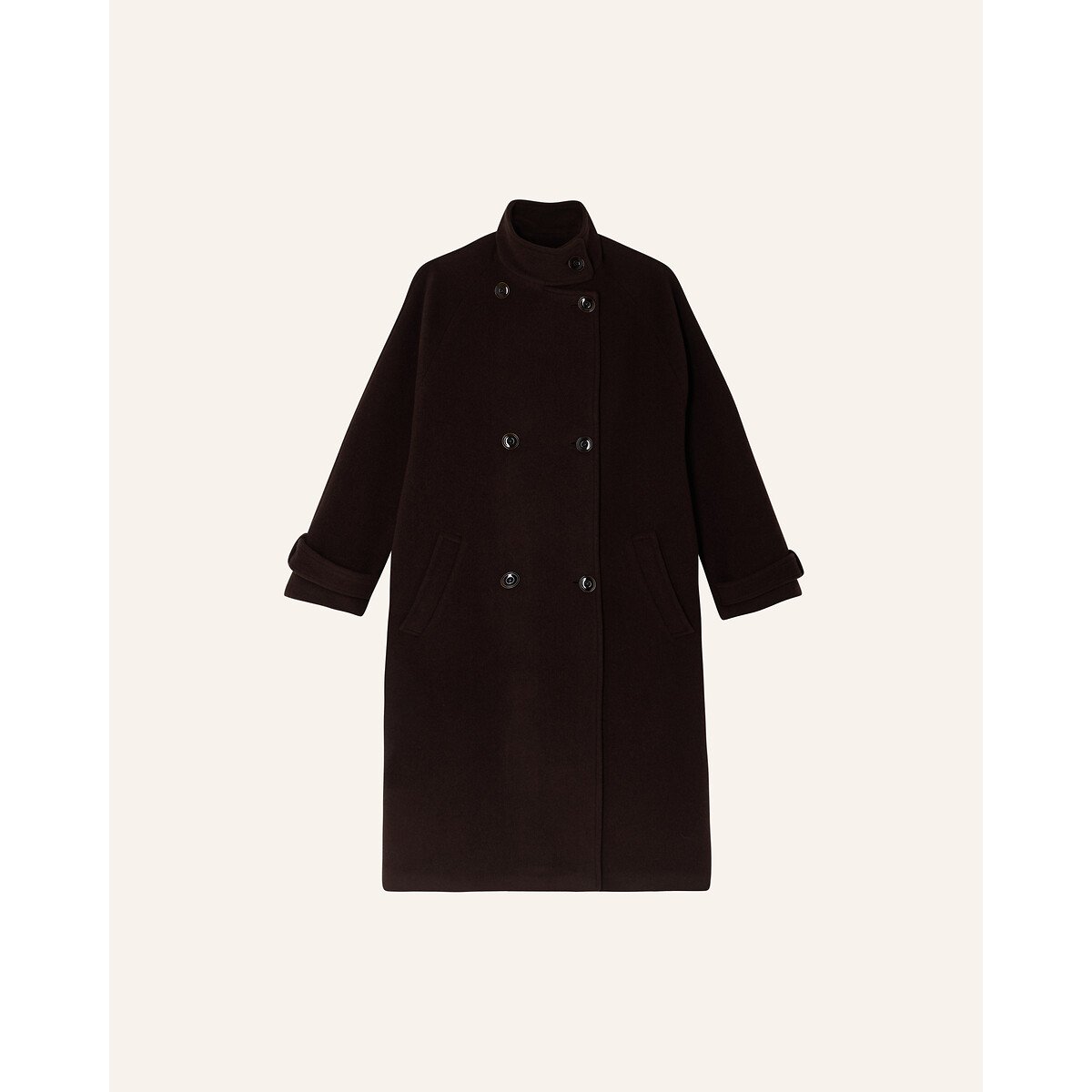 Manteau long en laine mélangée, BLEECKETT café marron, SESSUN