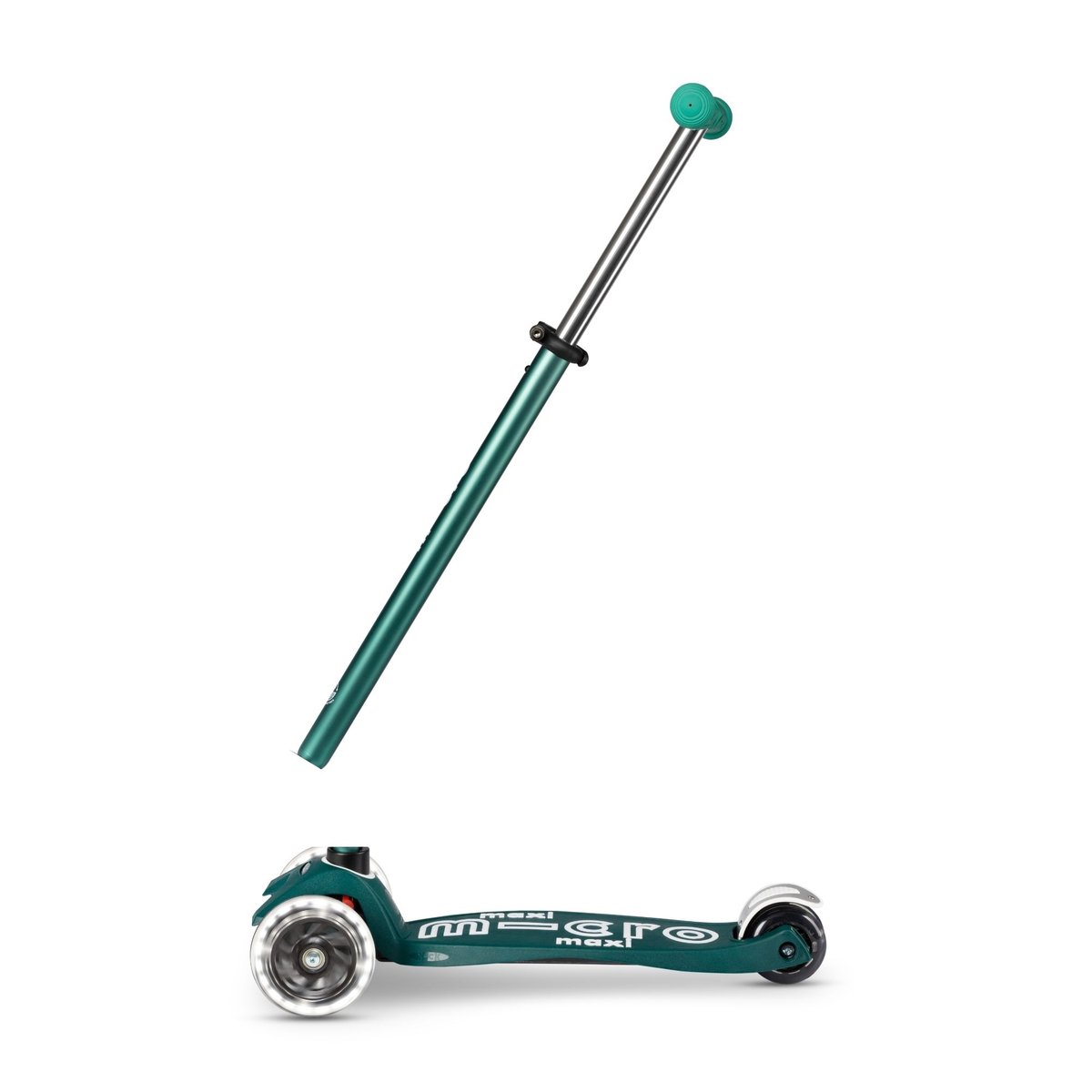 Maxi Micro Deluxe Eco LED - vert, MICRO MOBILITY