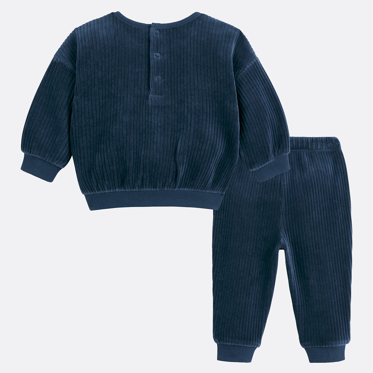 Ensemble 2 pièces sweat et jogging en velours marine, LA REDOUTE COLLECTIONS