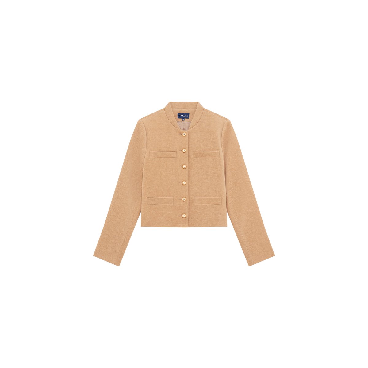 Veste droite col rond VJOSEPHINE marron clair, CAROLL