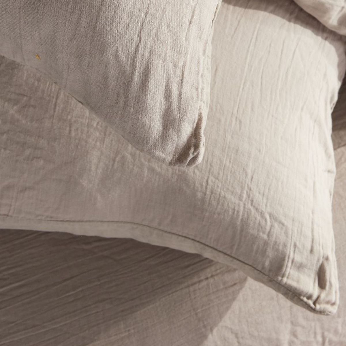 Parure de lit gaze de coton unie DUNE ESSENTIAL beige, TODAY