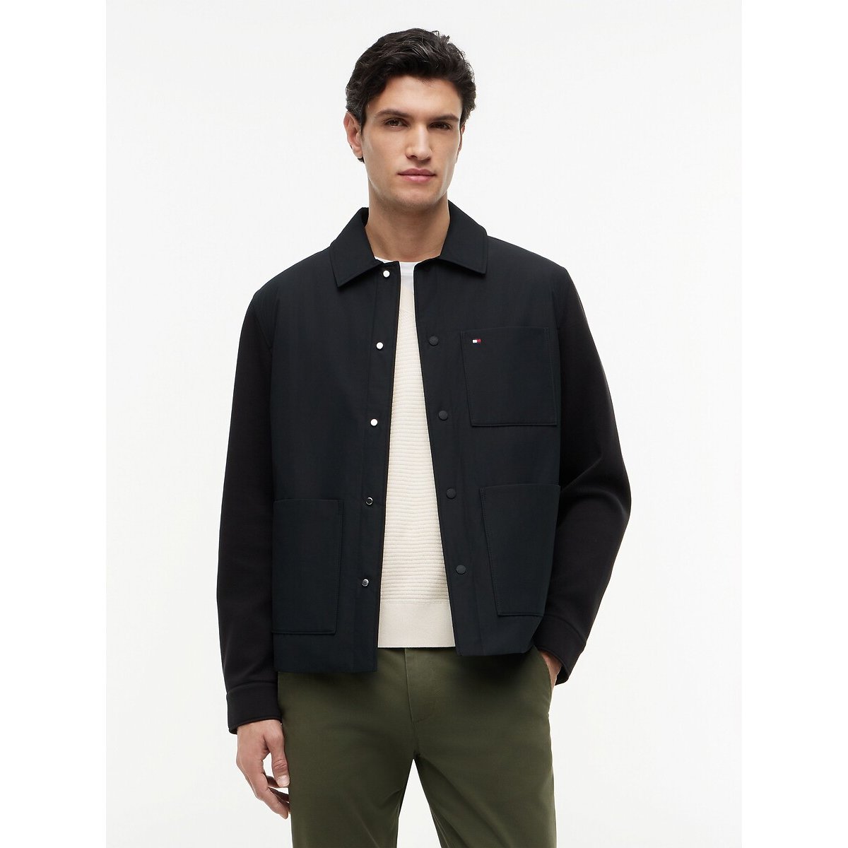 Blusão curto, colarinho, meia-estação preto , TOMMY HILFIGER