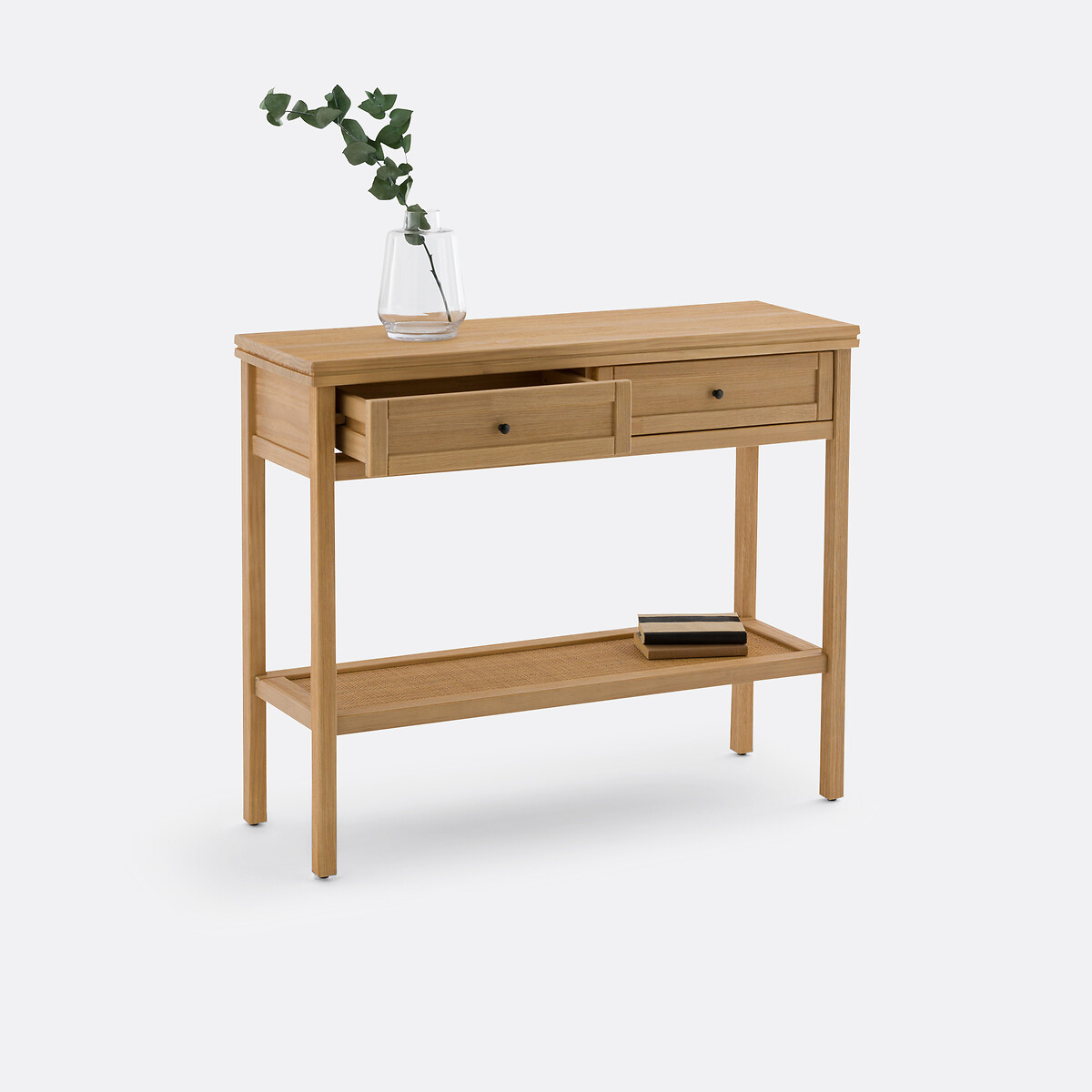 Console double plateau pin massif et cannage Gabin naturel, LA REDOUTE INTERIEURS