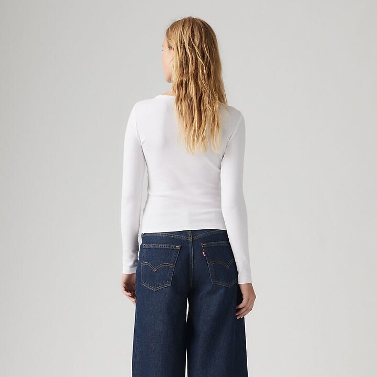 T-shirt col rond manches longues blanc, LEVI'S