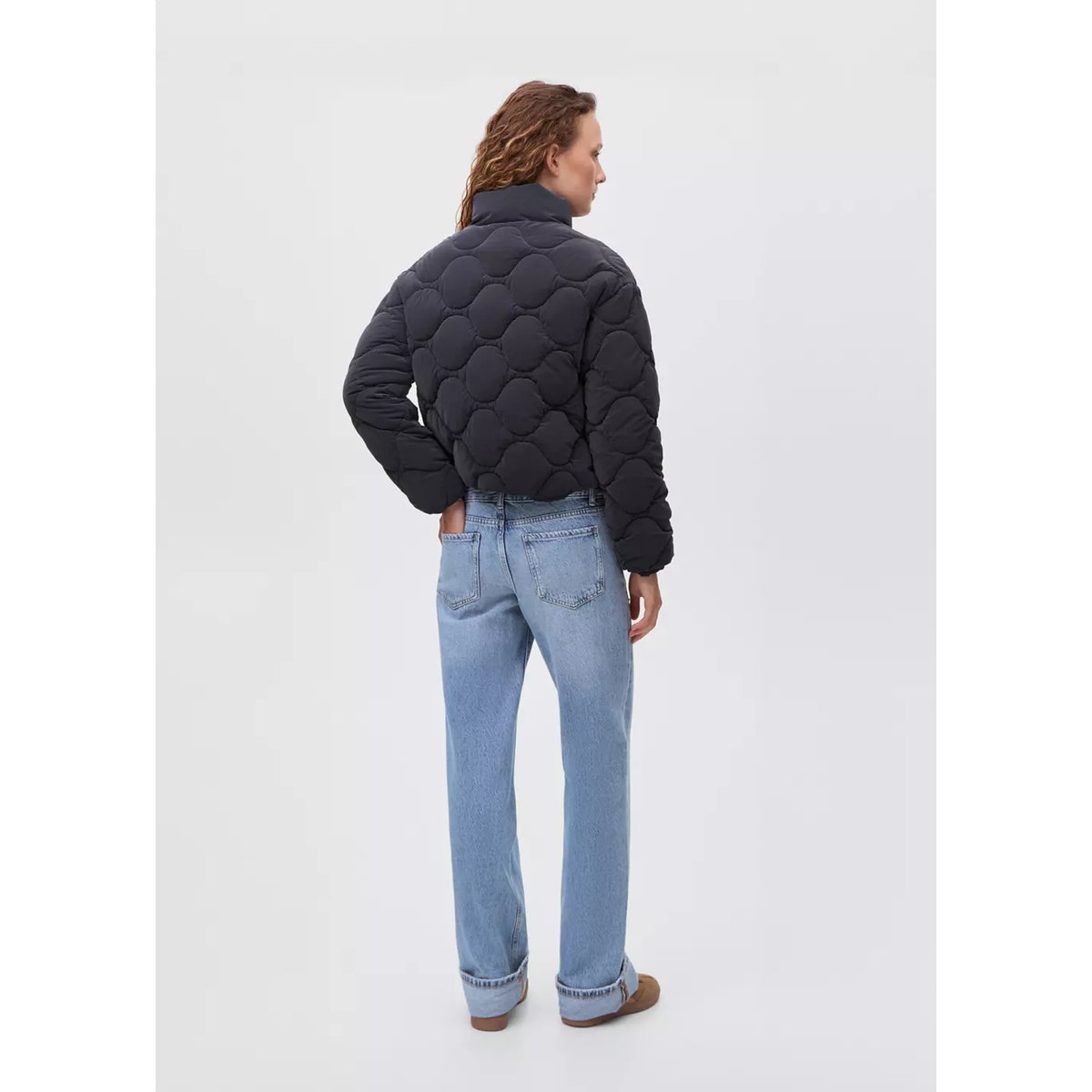 Anorak matelassé imperméable à losanges bleu marine foncé, MANGO TEEN