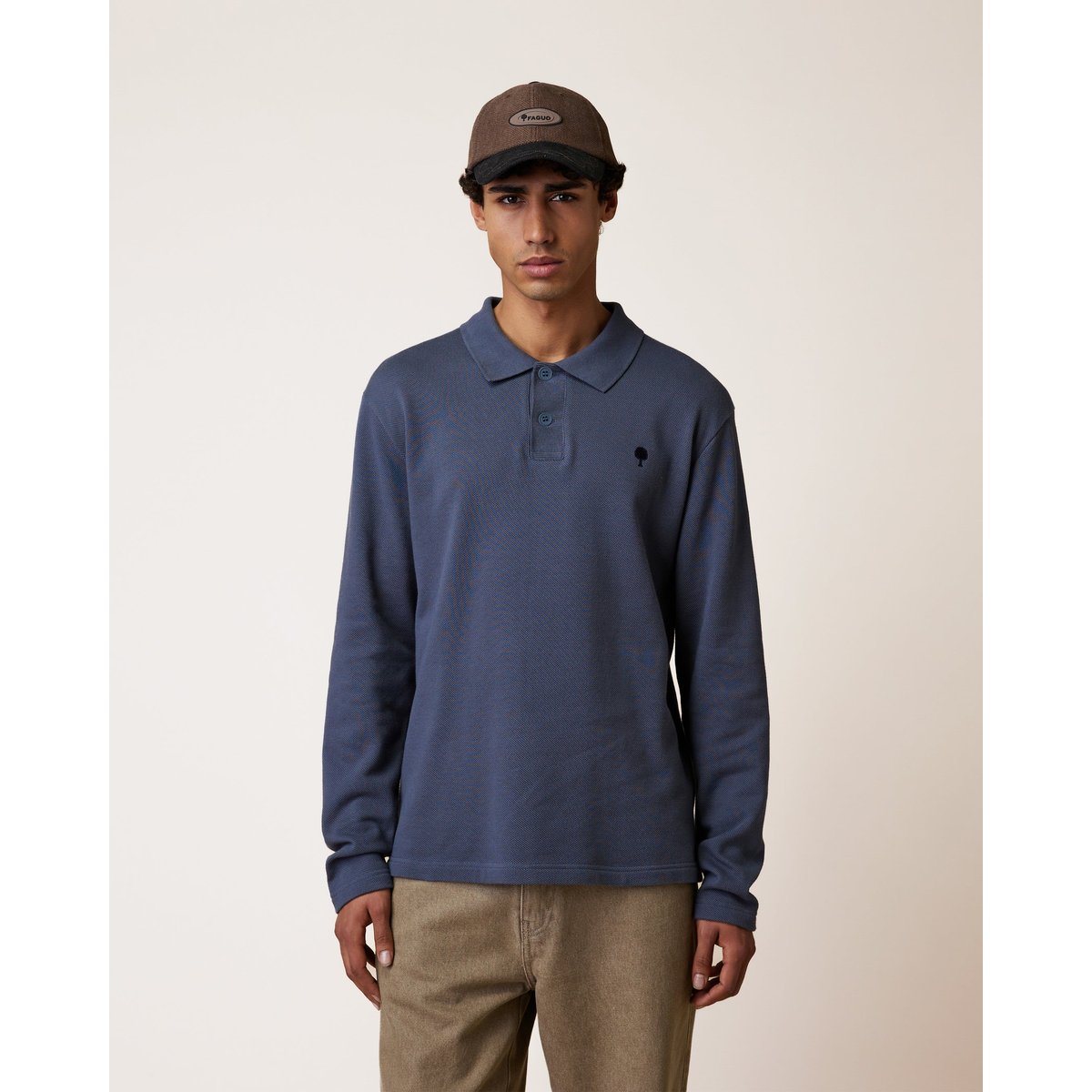 Polo en maille bleu marine, FAGUO