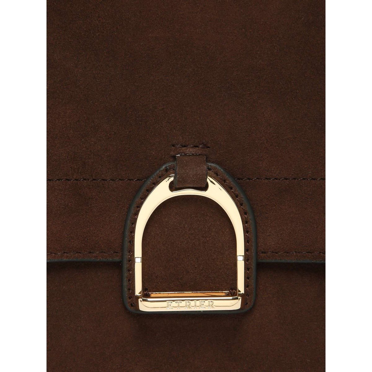 Sac bandoulière M Altesse suede chocolat, ETRIER