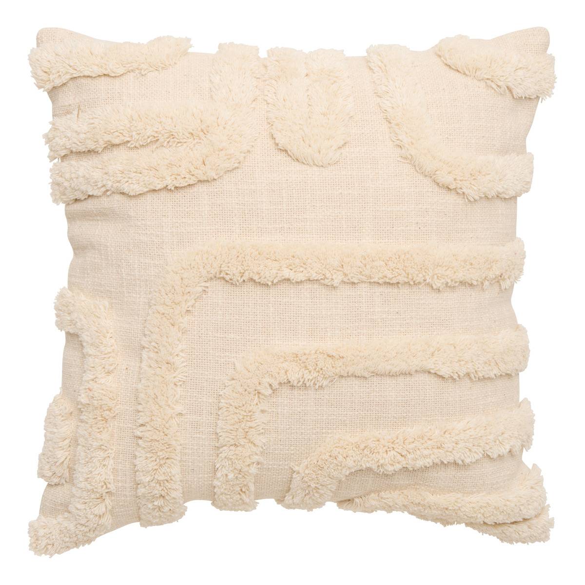 Coussin carré en coton HAWKI blanc, ATMOSPHERA