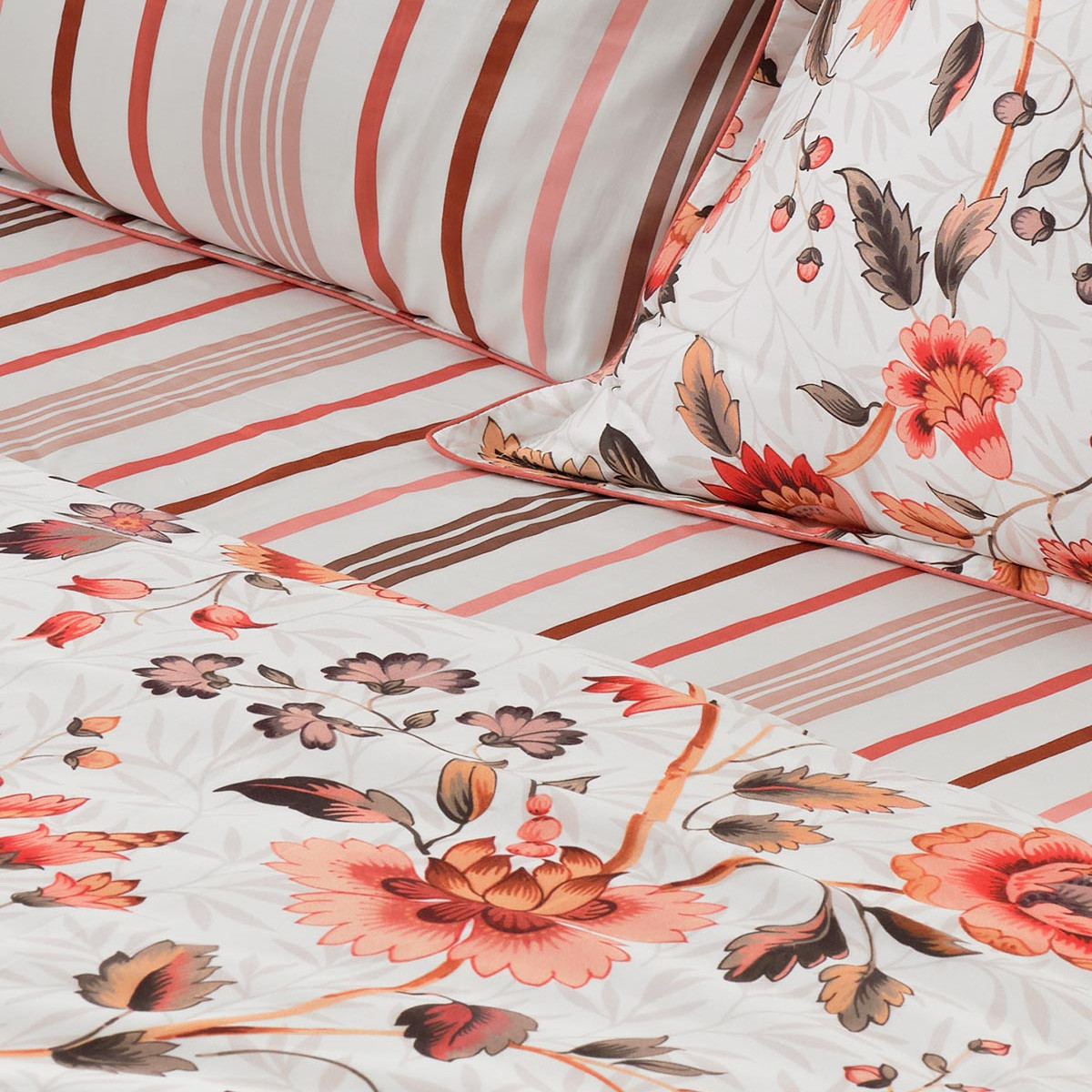 Housse de couette en satin de coton 120 fils INCANDESCENCE auburn, SENSEI MAISON