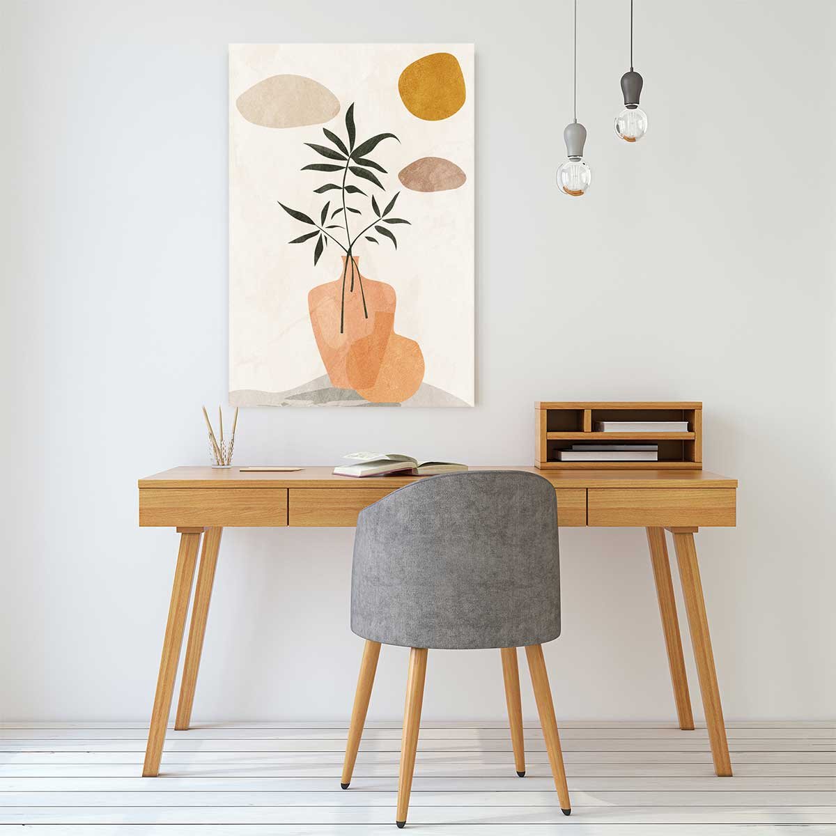 Tableau organique vase et minimalisme tableau alu dibond, HEXOA