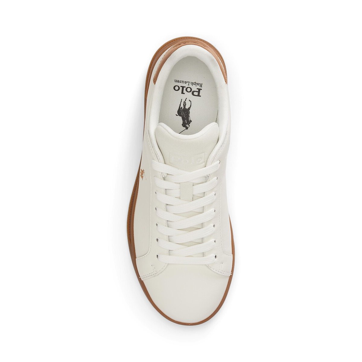 Heritage Court Leather Trainers white/camel, POLO RALPH LAUREN
