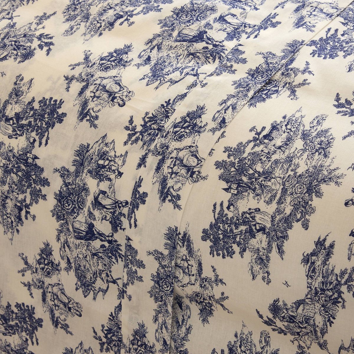Drap plat imprimé, 100% coton bio GOTS ombre bleue, MONOPRIX