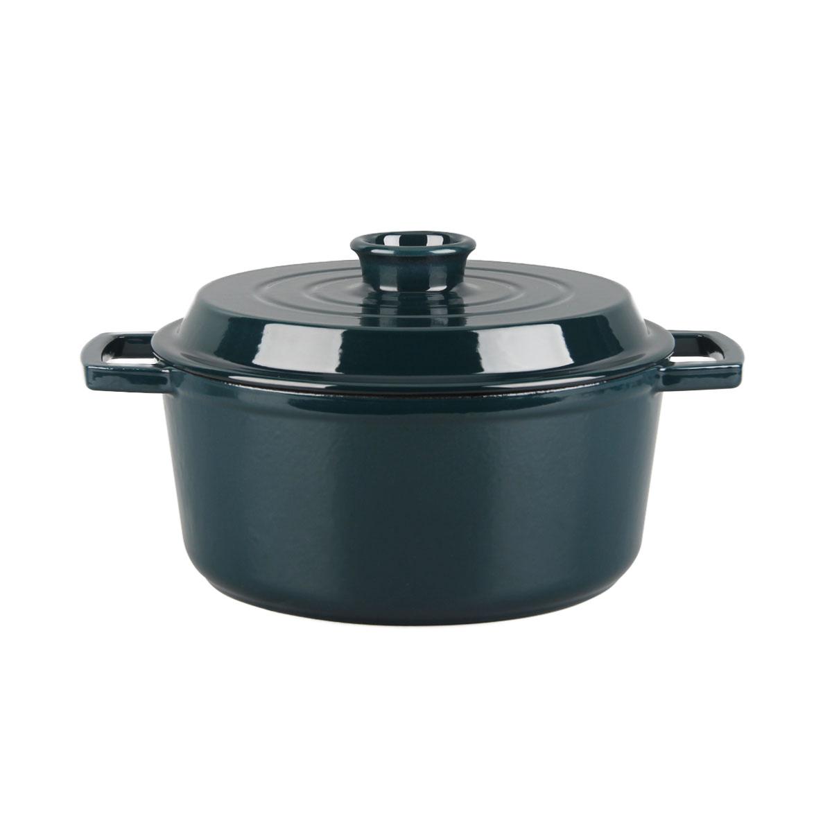 Cocotte en fonte ronde 25cm - "Masseiron Emeraude" couleur unique, LAGUIOLE CUISSON