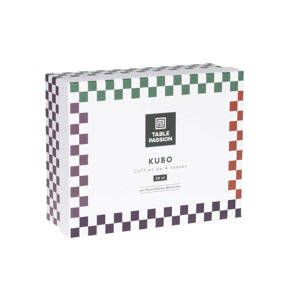 Coffret de 4 tasses Kubo 23 cl - KUBO multicolore, TABLE PASSION