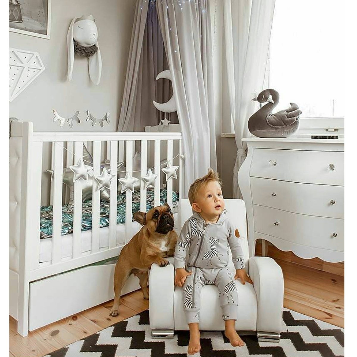 Trophée mural enfant en velours Prince MAISON SEVIRA blanc, SEVIRA KIDS