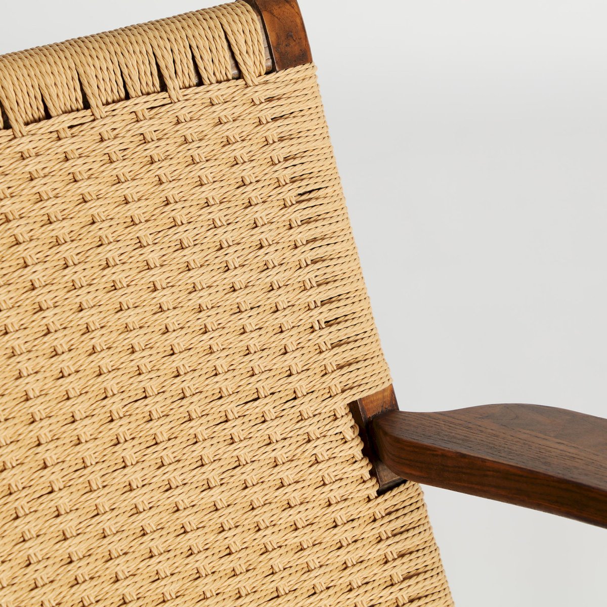Fauteuil bohème en orme et corde VACIO brun et brun clair, RECOLLECTION