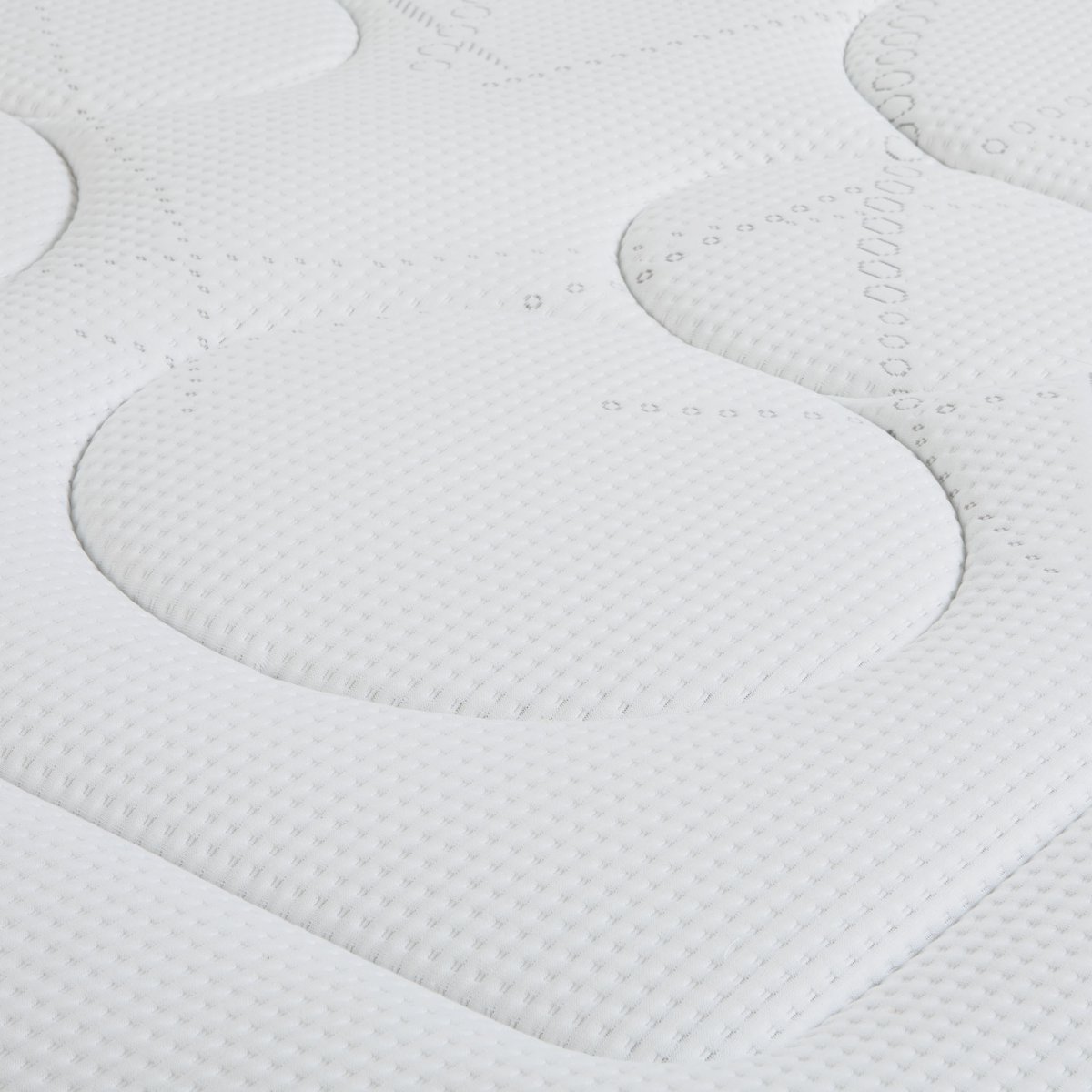 Ensemble matelas ressorts et mémoire de forme, sommier, pieds, couette et oreiller Rêve 600 blanc, SOMEO
