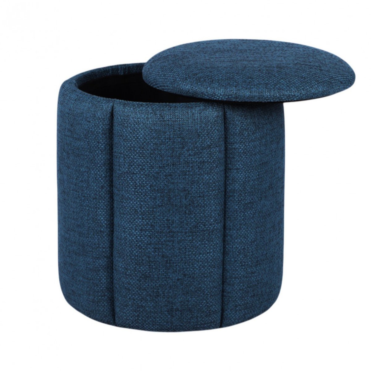Pouf rond en tissu Ø36 cm Olivia bleu, AMADEUS