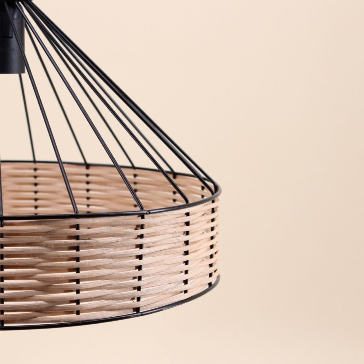 Suspension ronde en rotin et métal 35cm naturel, ORNAMI