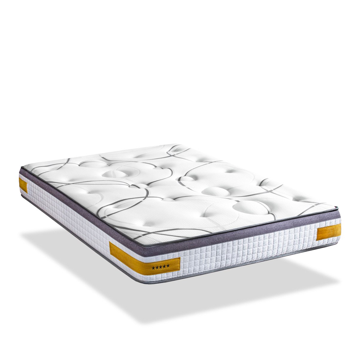 Ensemble Matelas Mémoire de forme COPENHAGUE avec sommier couleur unique, BELLECOUR