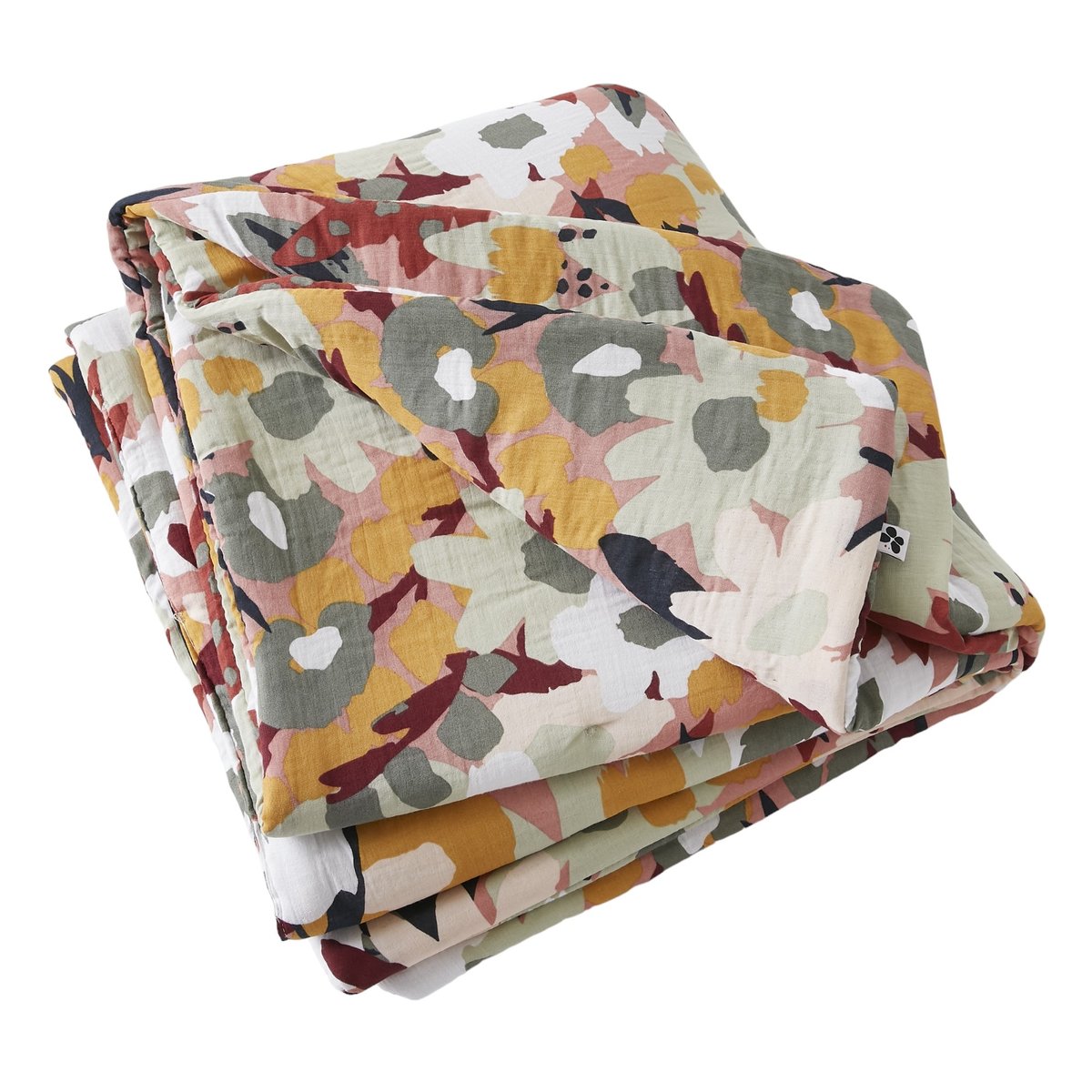 Bout de lit gaze de coton Fleur de Leane multicouleur, EDEN