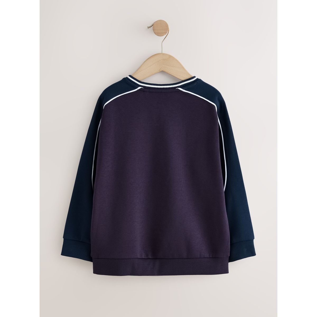 Pull ras du cou à motif bleu marine/viole, NEXT