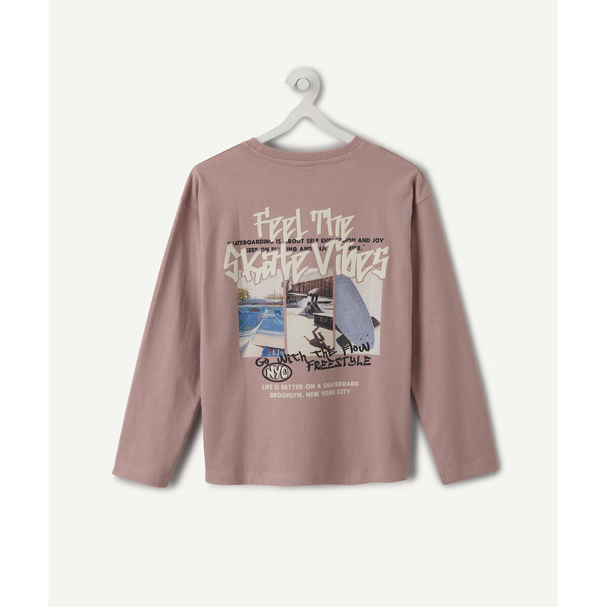 Printed Back Long Sleeve T-Shirt pink, TAPE A L'OEIL