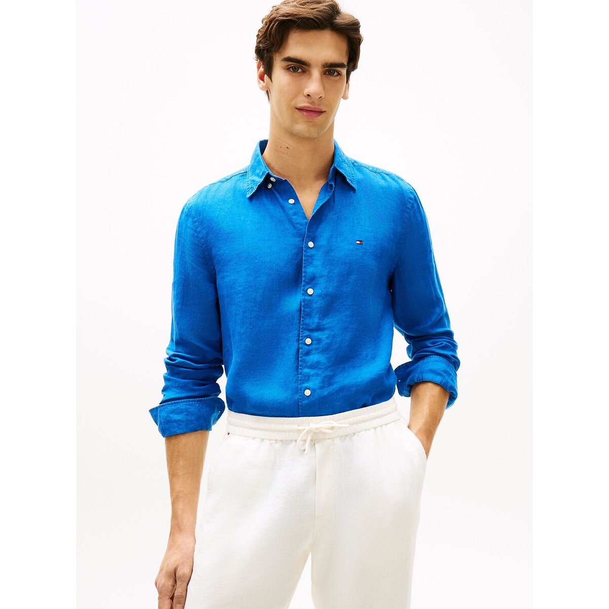 Chemise en lin bleu, TOMMY HILFIGER