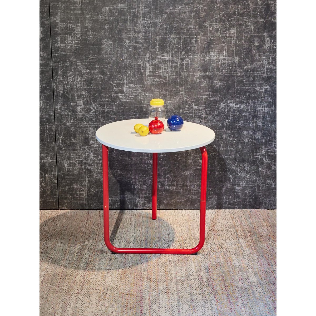 Table d'appoint pliante en métal Hanna N°1559 - Bon état blanc, DEBONGOUT