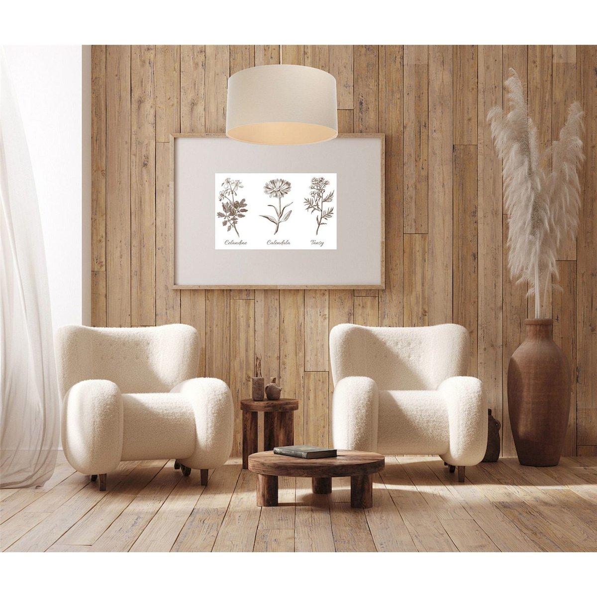 Suspension en jute, BOHO extérieur en jute crème et intérieur beige, BPS KONCEPT
