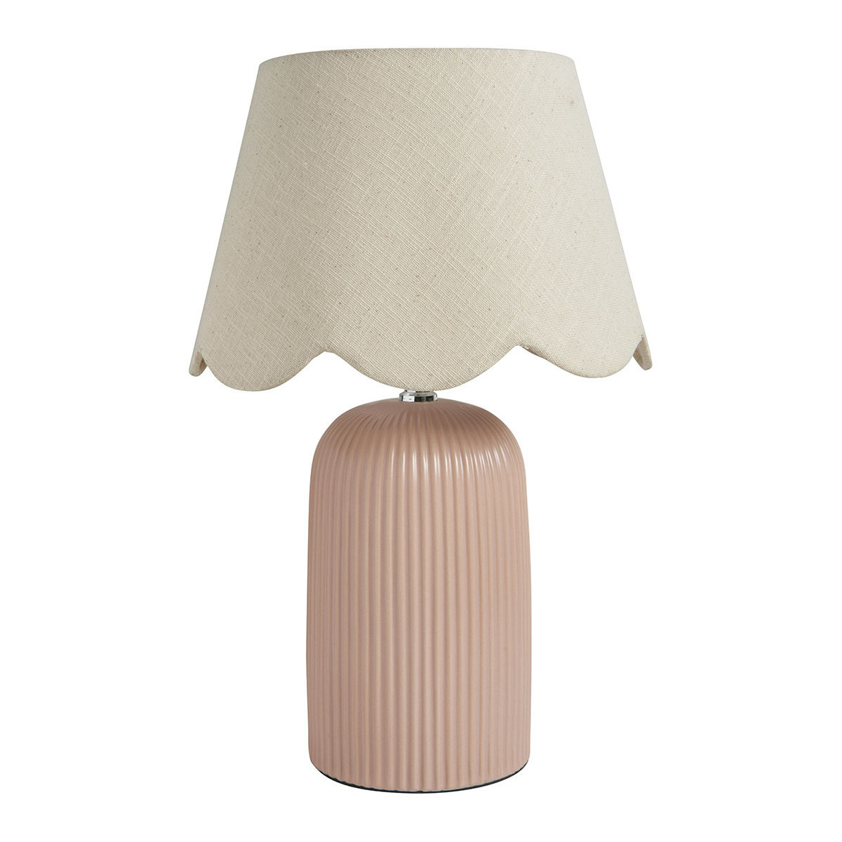 Lampe Sibylle en céramique abat-jour en lin nude, MATHILDE M