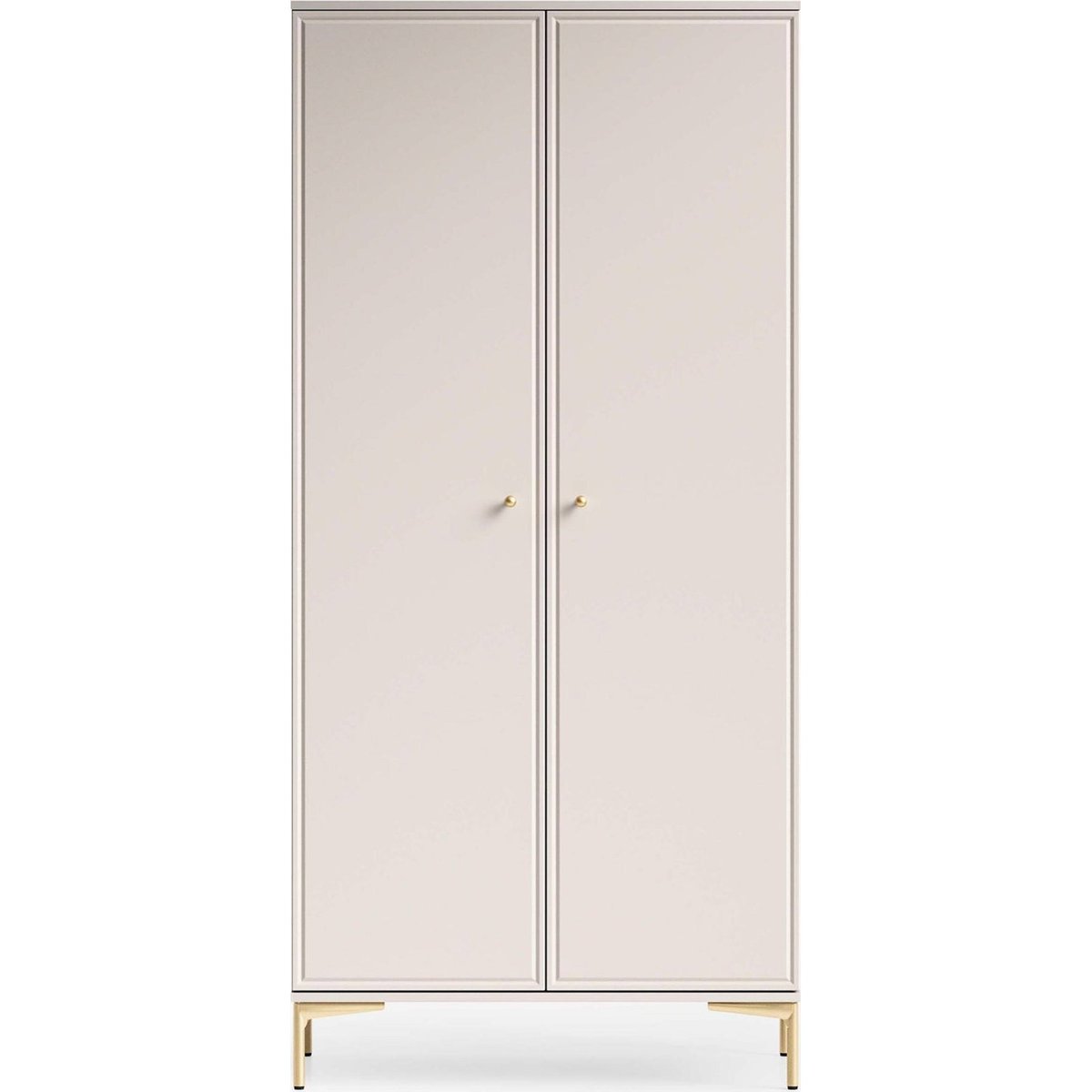 Armoire 2 portes bois collection SANDRO beige cachemire et doré, RECOLLECTION