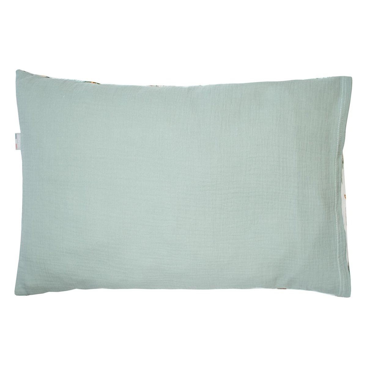 Taie d'oreiller réversible en satin coton SAFARI safari, vert, gris, blanc, SEVIRA KIDS