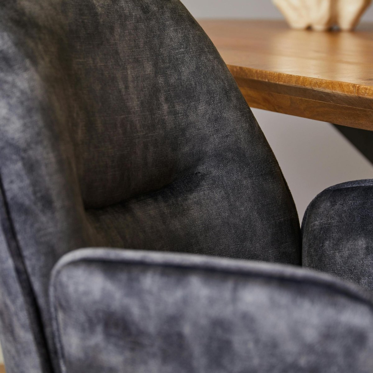 Fauteuil de table moderne en tissu (lot de 2) CORTINA anthracite, PIER IMPORT