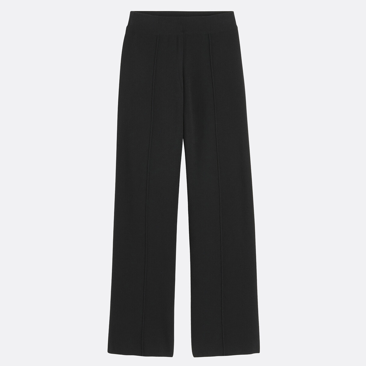 Wide Leg Trousers with High Waist in Milano Wool Blend black, LA REDOUTE COLLECTIONS