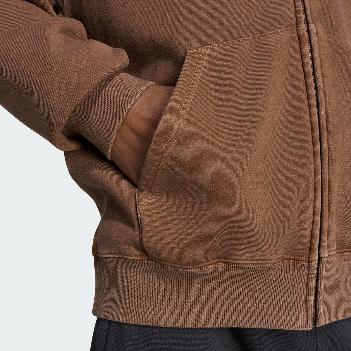 Sweat-Shirt À Capuche Zip Intégral Large Délavé Trèfle Essentials Sweat-Shirt À Capuche Zip Intégral Large Délavé Trèfle Essentials preloved brown, adidas Originals