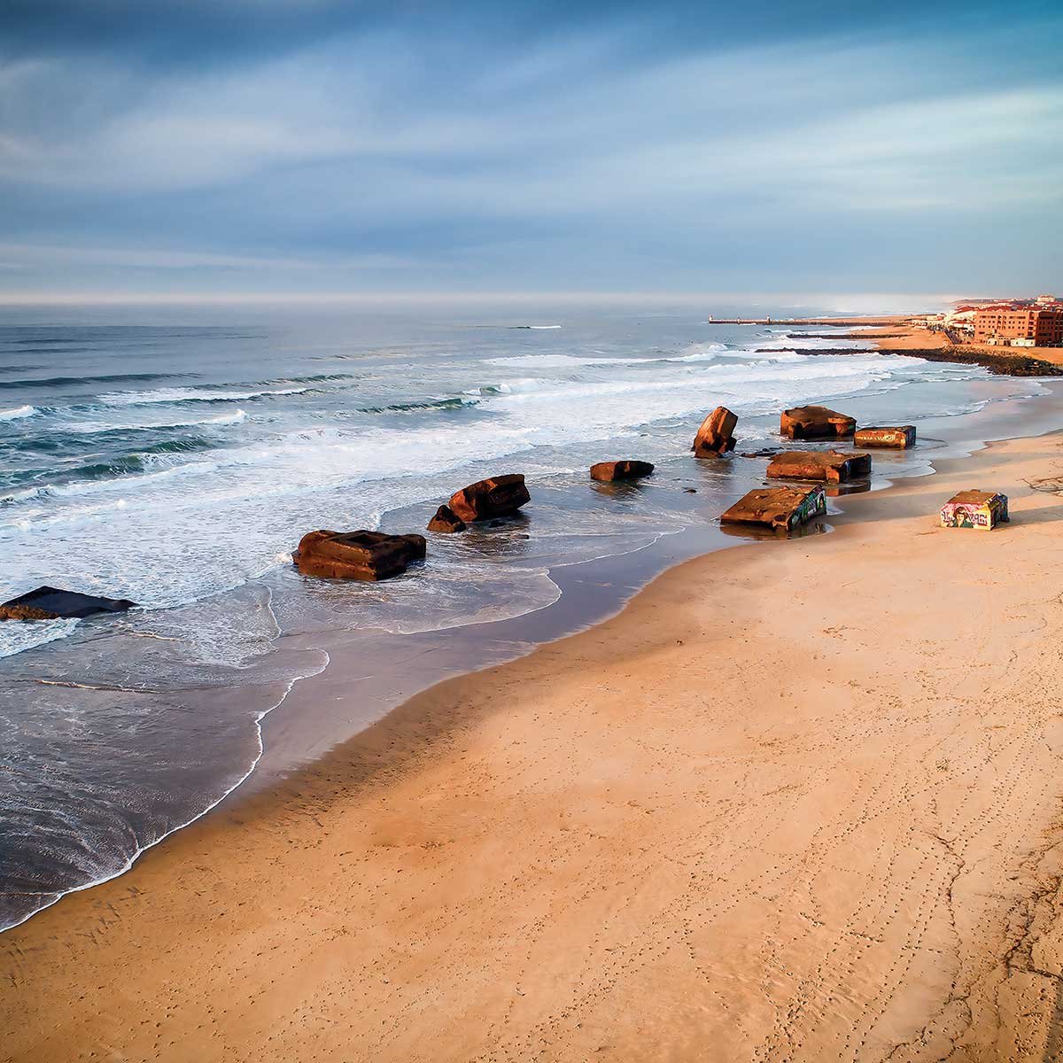 Tableau capbreton sud blocos vue du ciel tableau alu dibond, HEXOA