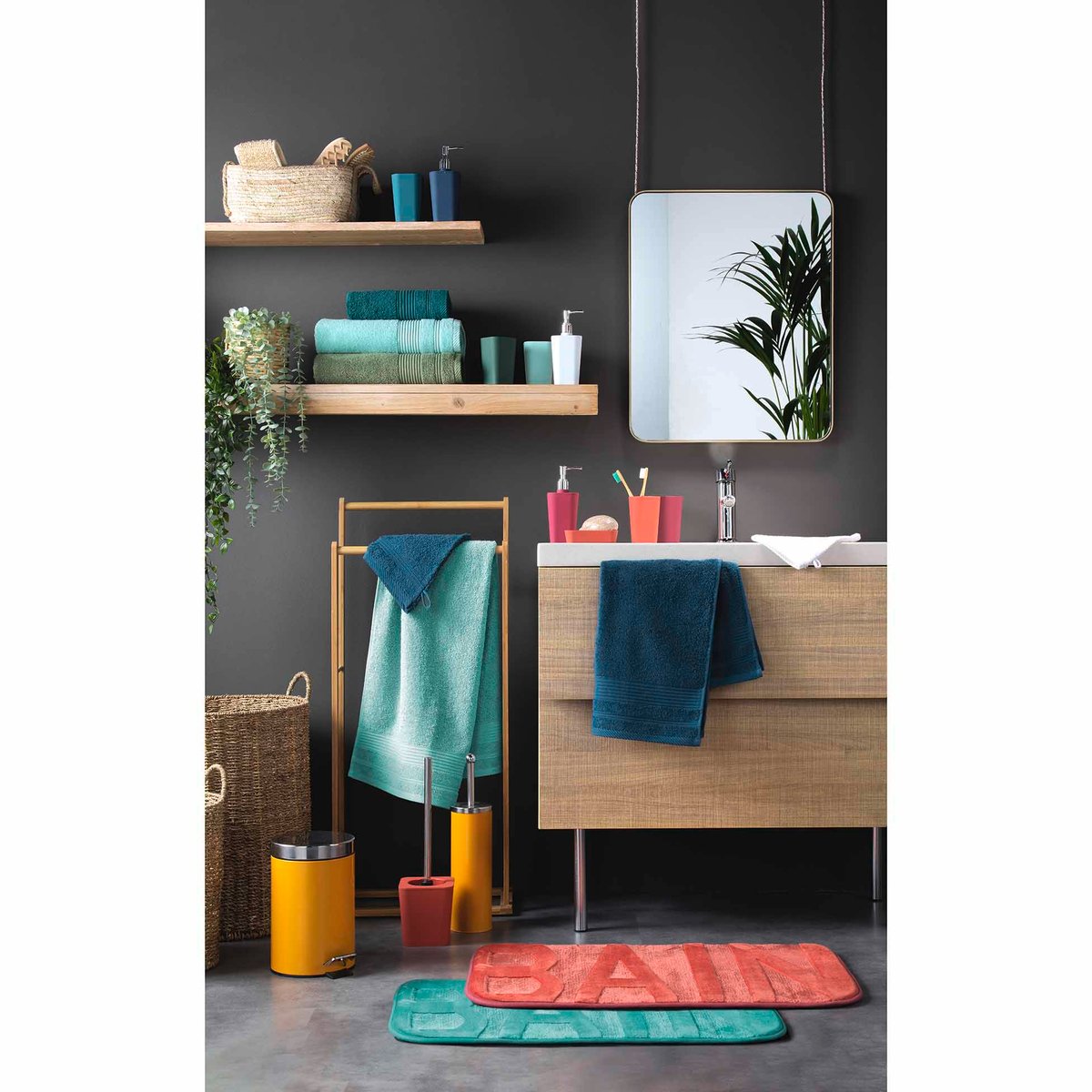 Brosse de toilette Metalia uni tilleul, EDEN