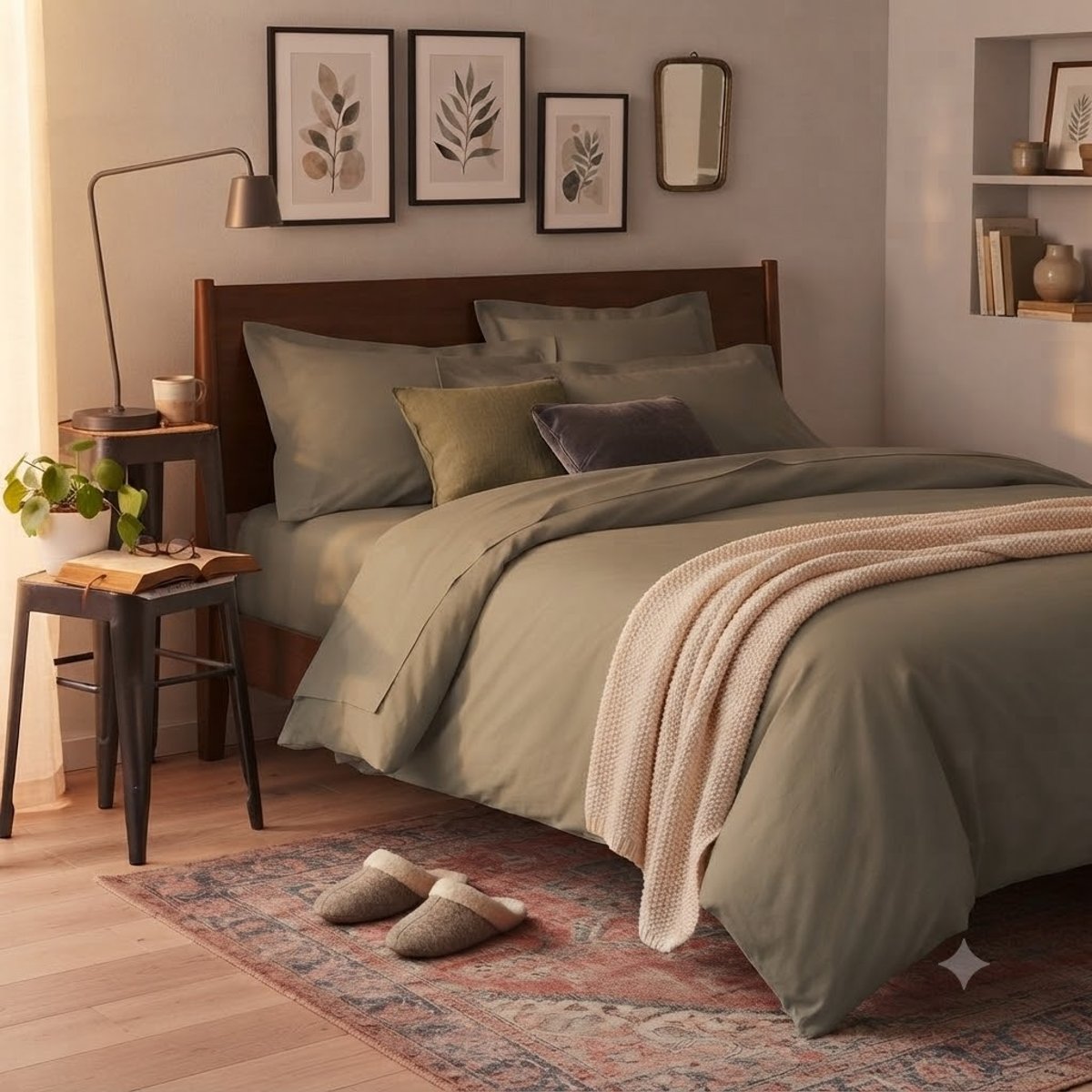 Taie d'oreiller en satin de coton gris, EDEN
