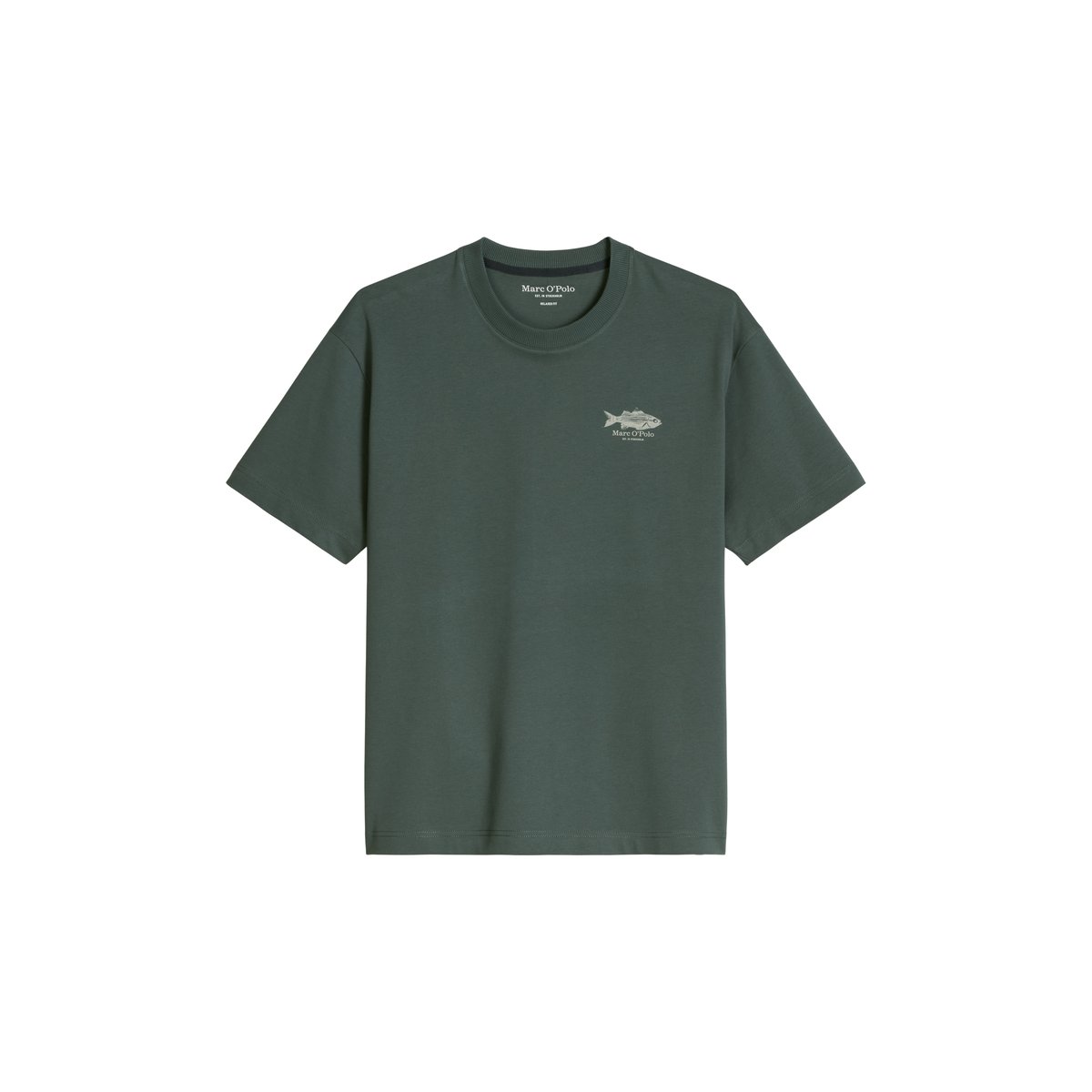 T-shirt loose avec un imprimé marin dans le dos gris foncé, MARC O'POLO