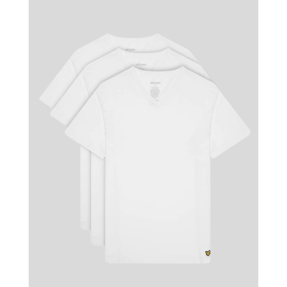 Lot de 3 T-shirts col V lounge blanc, LYLE & SCOTT