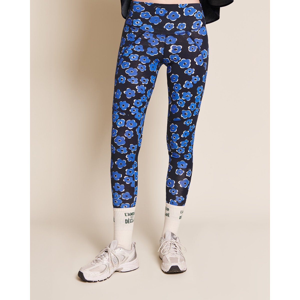 Legging en coton bio fleuri, LOULOU bleu - bleu, EMOI EMOI