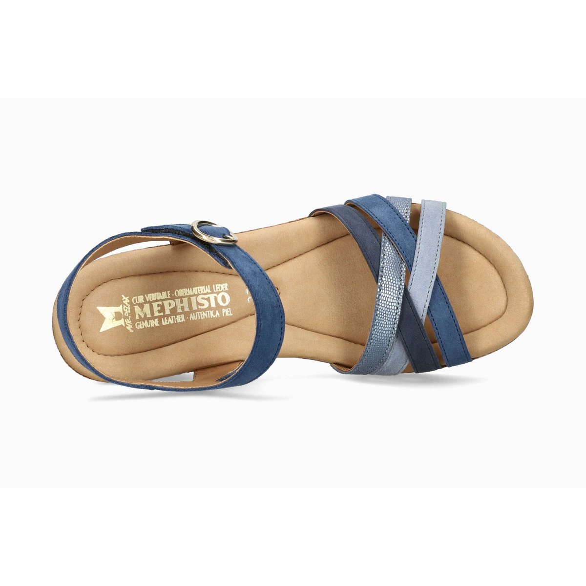 Sandales en cuir NIAGARA bleu sea blue p5149, MEPHISTO