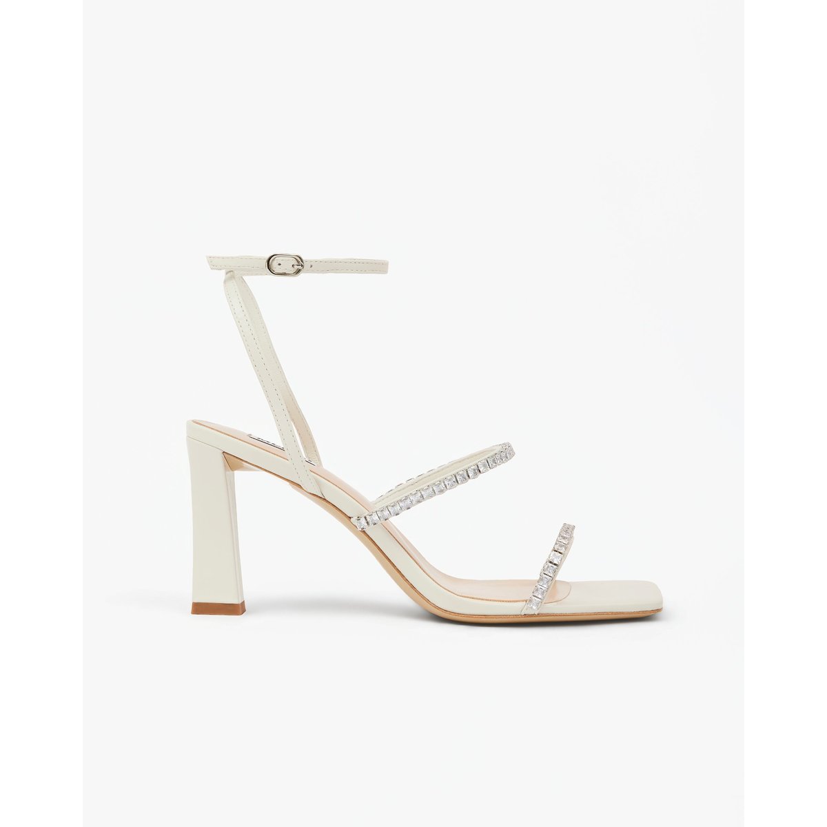Sandales à bout carré et strass NIDAL blanc, MI MAI