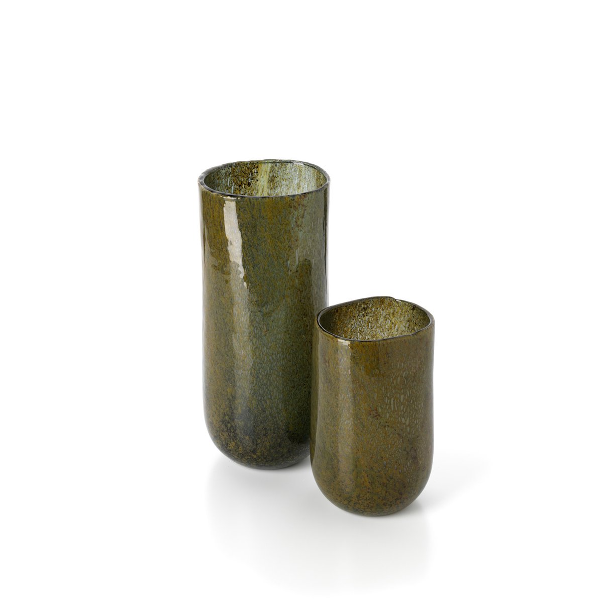 Vase en verre FOREST vert olive, BAZAR BIZAR