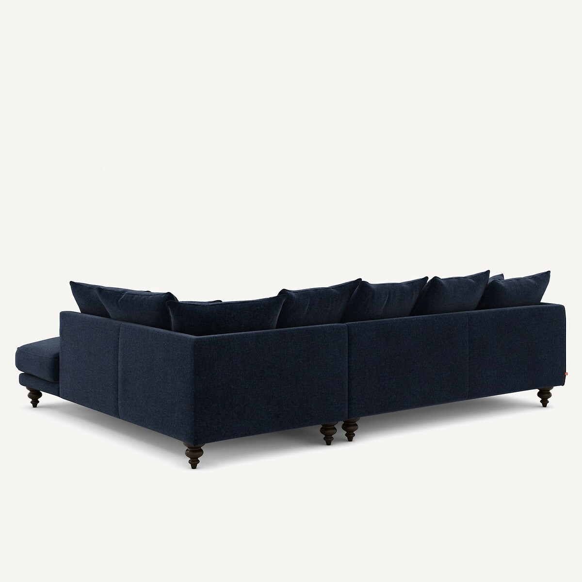 Ecksofa aus Chenille-Velours, Lazare dunkelblau, AM.PM