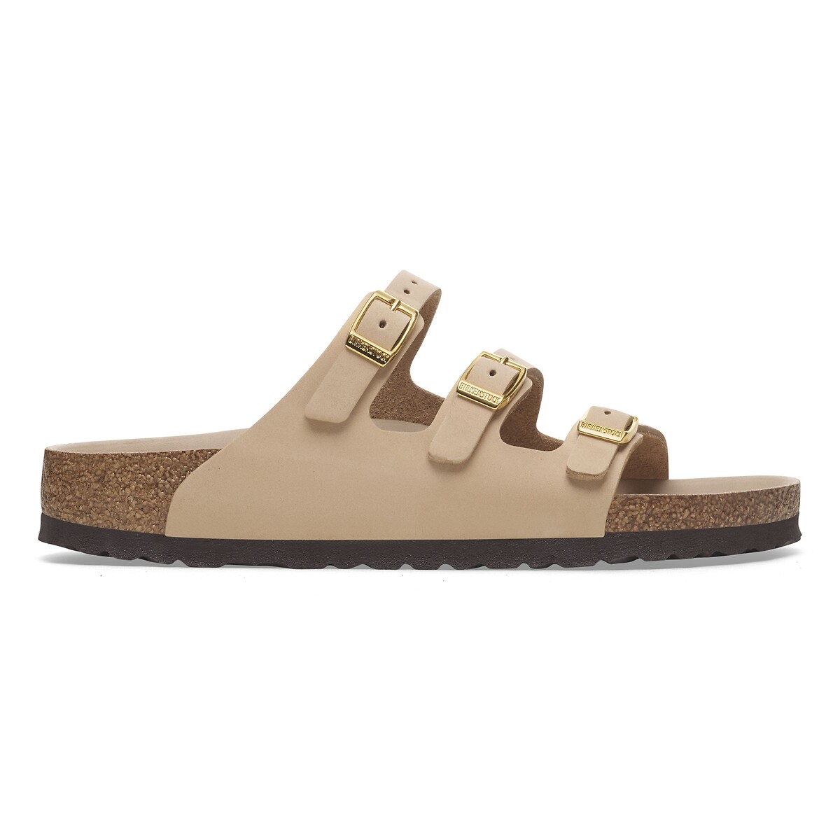 Mules en cuir nubuck Florida beige, BIRKENSTOCK